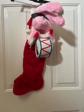 Plush energizer bunny Christmas Stocking.